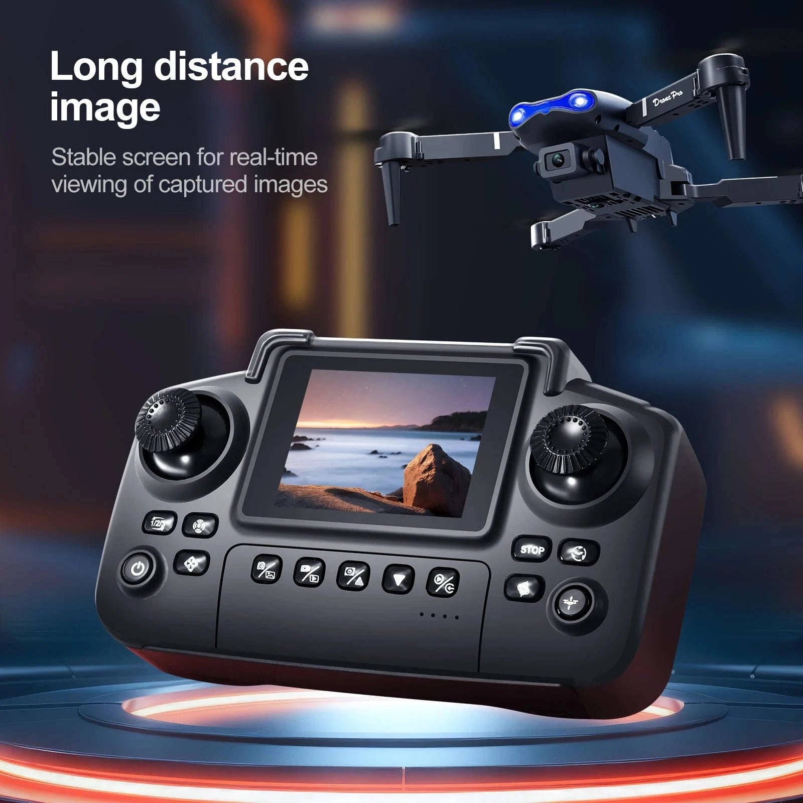E88 E99 Drone with Screen Remote and Dual Camera-E99-grey