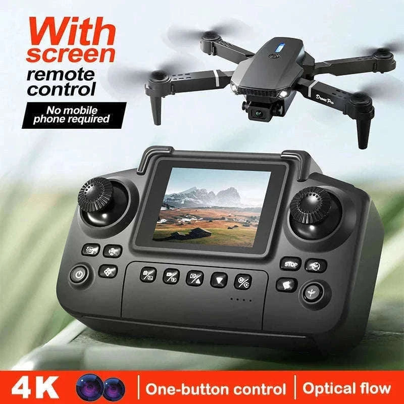 E88 E99 Drone with Screen Remote and Dual Camera-E99-grey