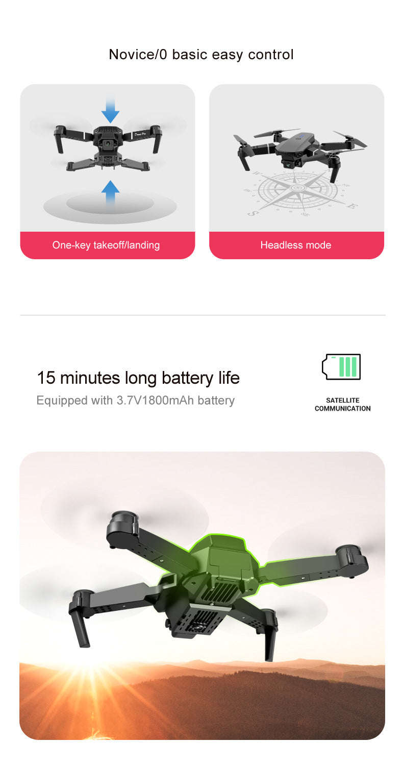 E88 Pro Drone with Dual Camera and Optical Flow-Gray-Two Camera