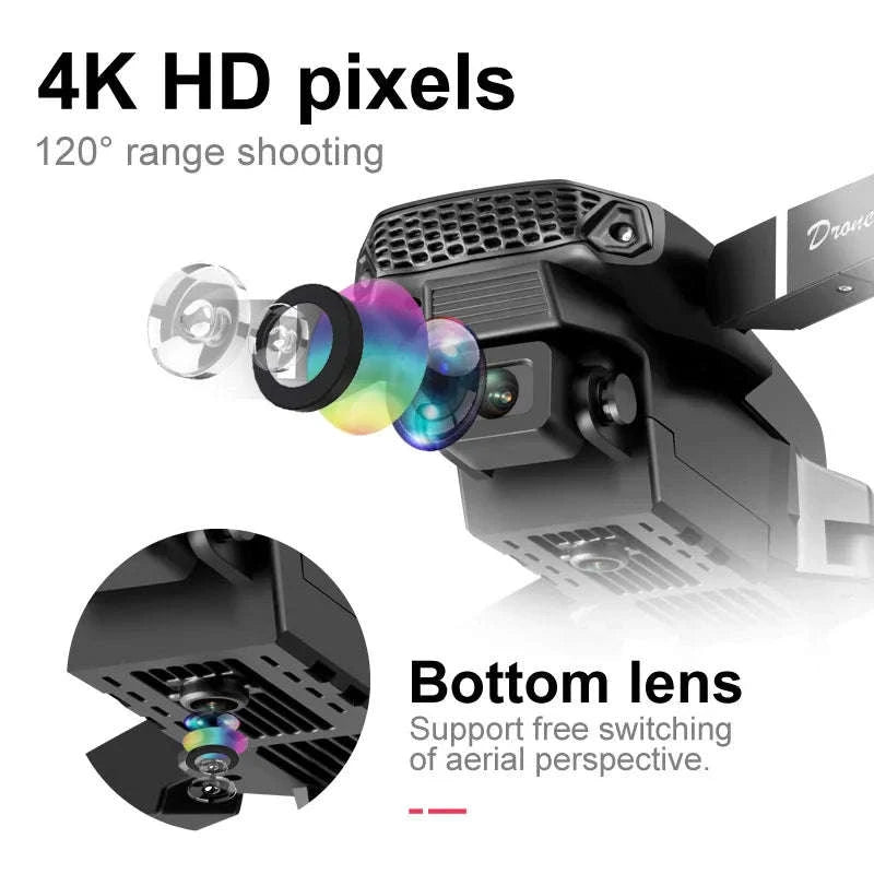 E88 Pro Drone with Dual Camera and Optical Flow-Gray-Two Camera