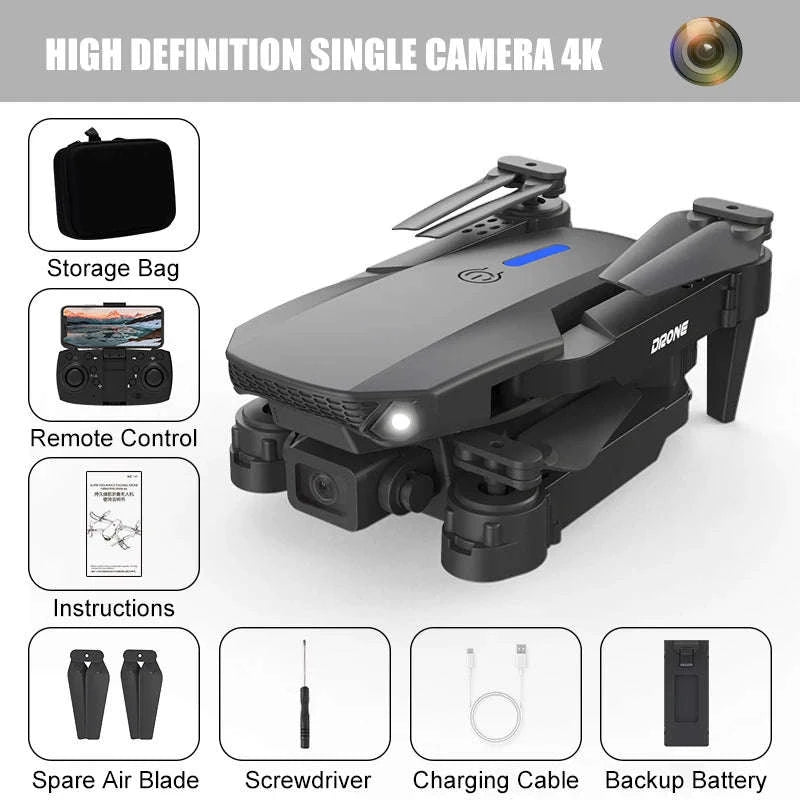 E88 Pro Drone with Dual Camera and Optical Flow-Gray-Two Camera