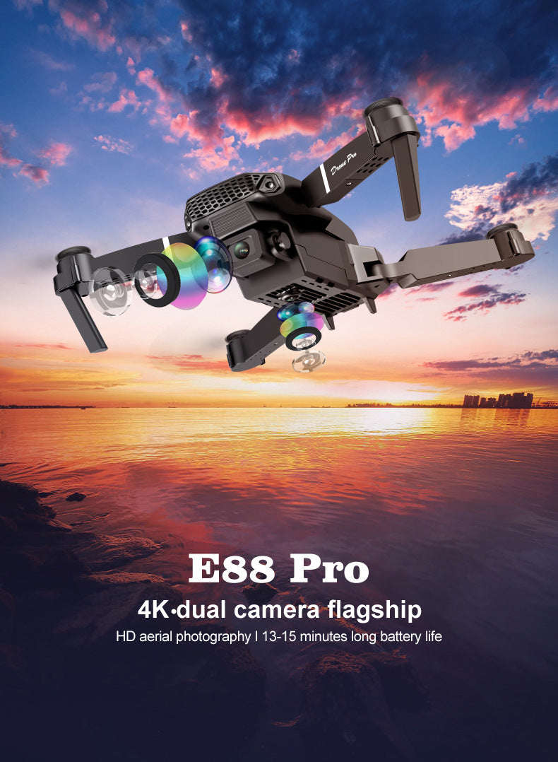 E88 Pro Drone with Dual Camera and Optical Flow-Gray-Two Camera