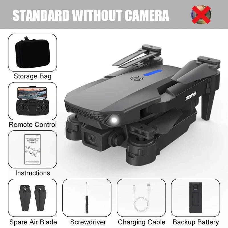 E88 Pro Drone with Dual Camera and Optical Flow-Gray-Two Camera