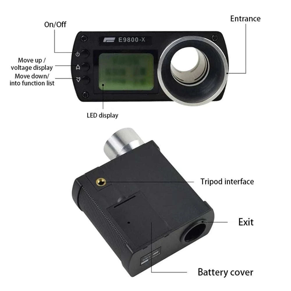 E9800-X Shooting Chronograph with LCD Display and Speed Measurement-Brown