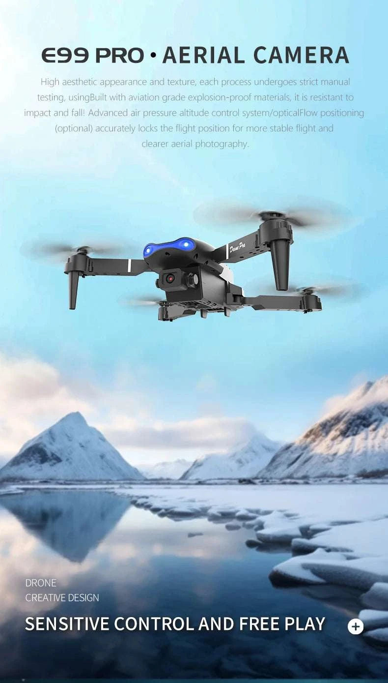 E99 Pro Drone with HD Camera, App Control & 50m Range-3 batteries / United States