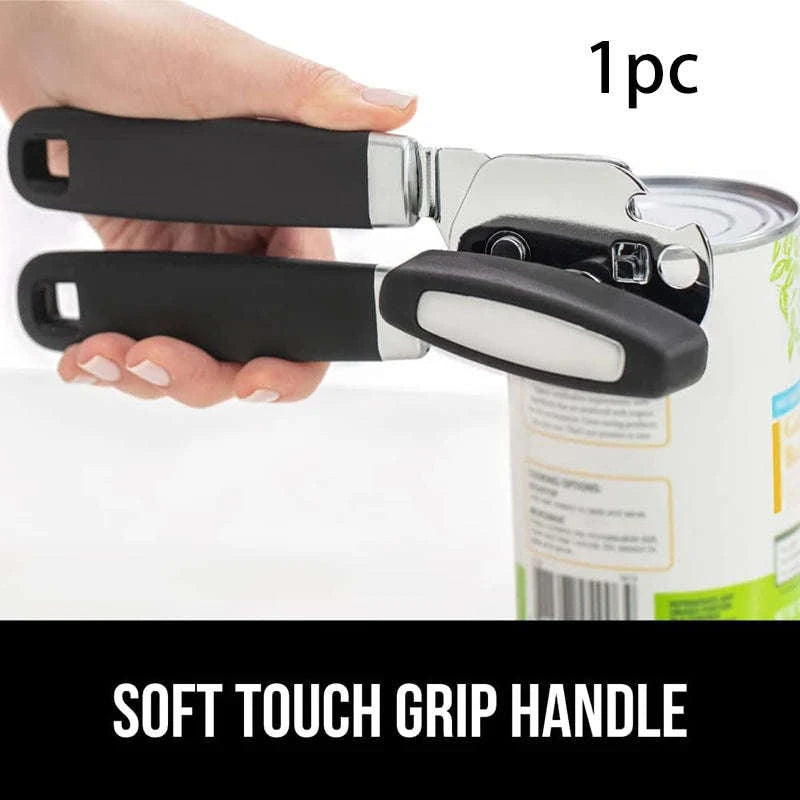 Easy-Grip Can Opener with Smooth Edge Cut for Effortless Opening-Silver / United States