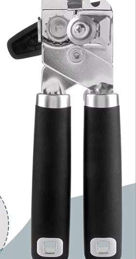 Easy-Grip Can Opener with Smooth Edge Cut for Effortless Opening-Silver / United States