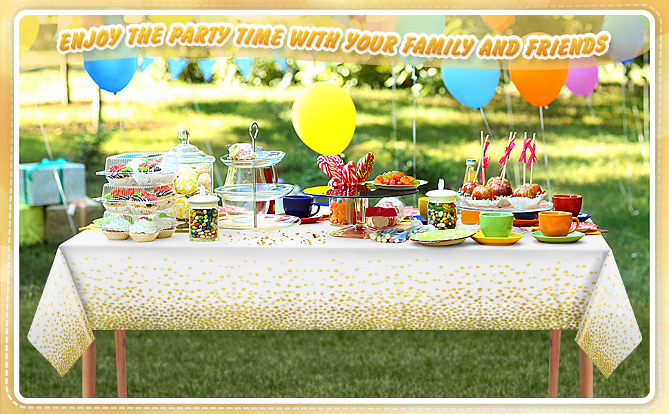 Disposable Table Cloth Plastic Tablecloths Party Table Cover for Graduations Birthday Thanksgiving Holloween Wedding Outdoor BBQ
