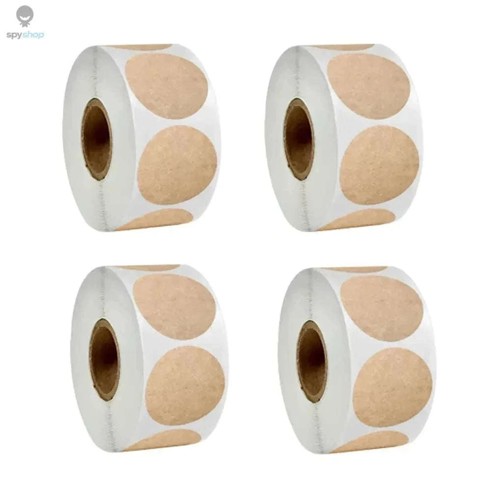 Eco-Craft Kraft Labels, 500 Round Stickers for Jars and Gifts-1 roll