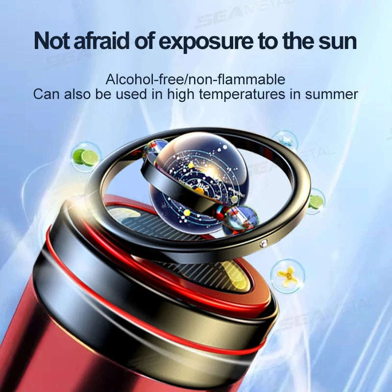 Eco-Friendly Solar Car Air Freshener with Automatic Rotation-Lemon