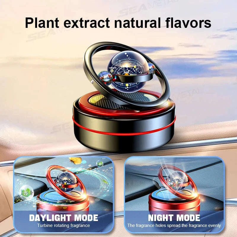 Eco-Friendly Solar Car Air Freshener with Automatic Rotation-Lemon