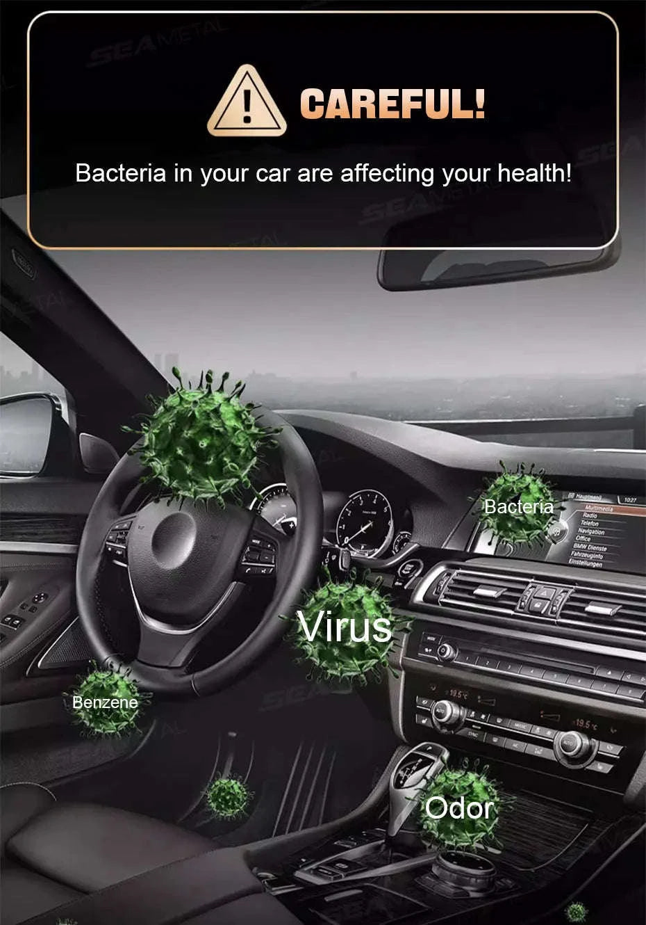 Eco-Friendly Solar Car Air Freshener with Automatic Rotation-Lemon