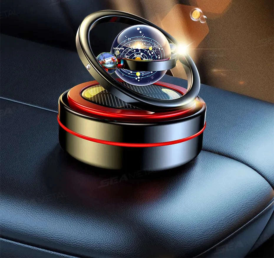 Eco-Friendly Solar Car Air Freshener with Automatic Rotation-Lemon