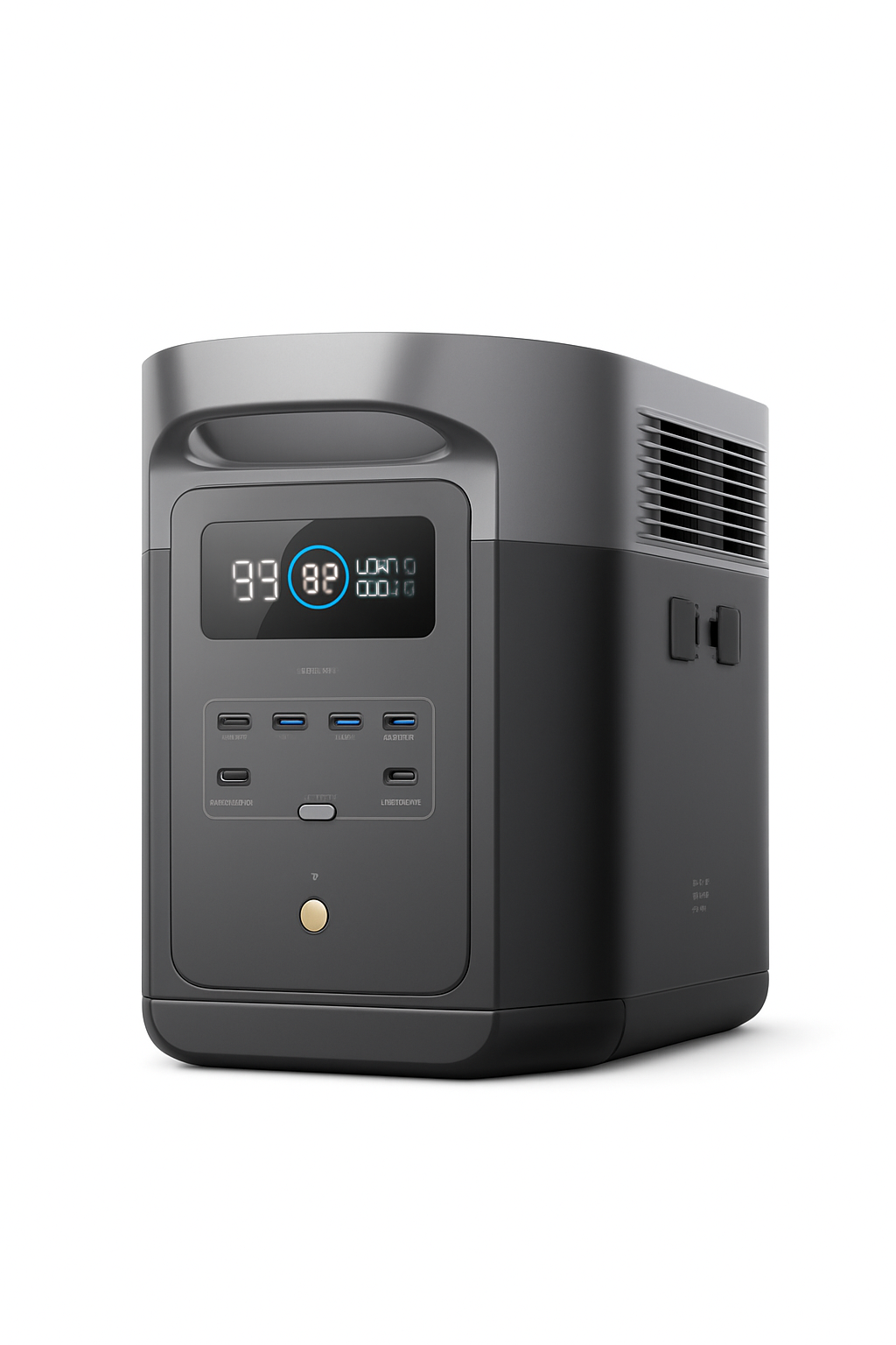 Estação de Energia Portátil ECOFLOW DELTA 2 Max, Gerador Solar de 1900Wh, Gerador Solar LFP de 2400W, Carga Completa em 1 Hora
