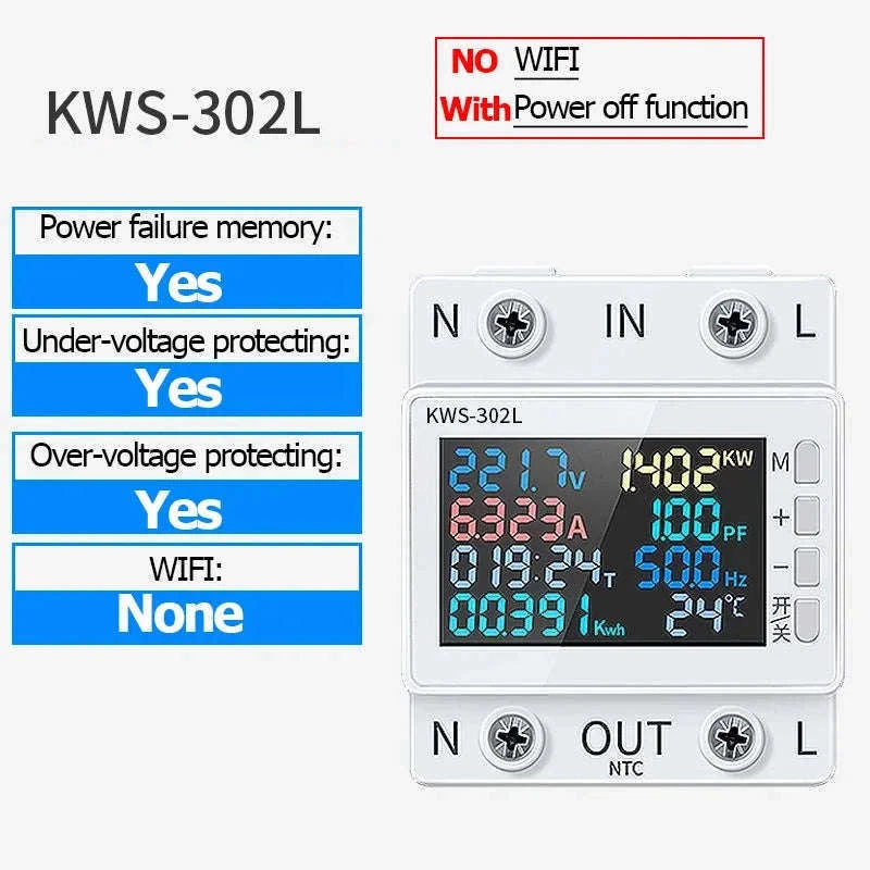 EcoSense 8-in-1 Smart Energy Meter for Home Monitoring-KWS-302L
