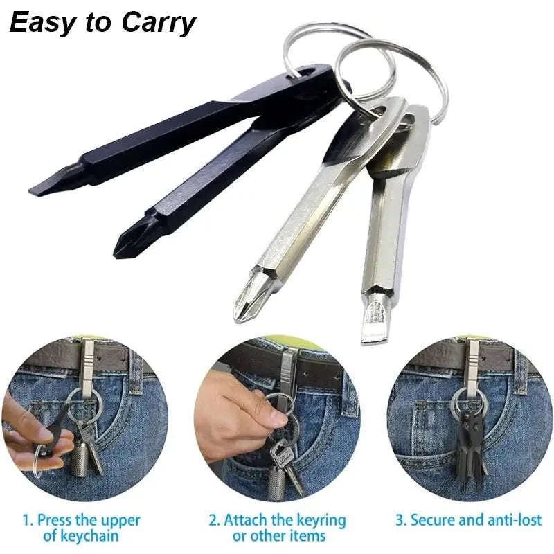 EDC Pocket Screwdriver Keychain Set – Compact Multi-Bit Everyday Tool-Small Screwdriver SL