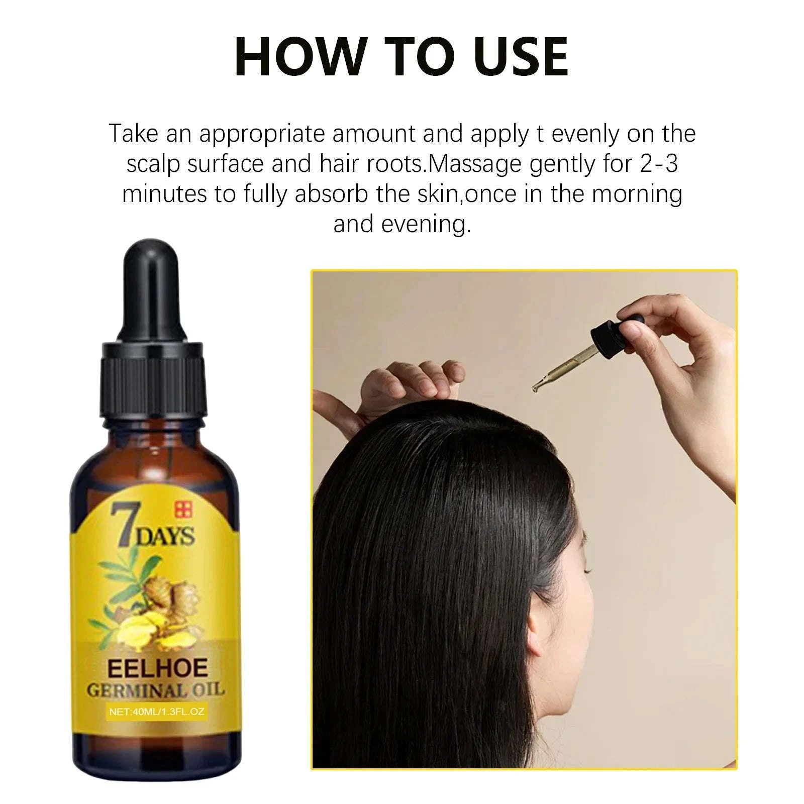 EELHOE 20ml Ginger Hair Growth Oil Strengthening Scalp Nourishing Hair Roots Anti Loss Fuller Care Hairs Essence for Women Men-1 Pc / United States