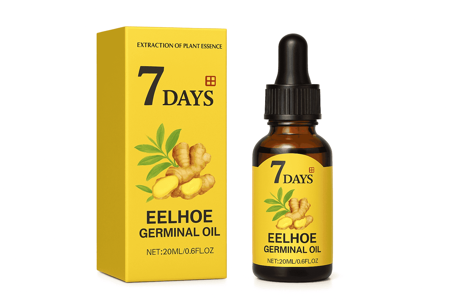 EELHOE 20ml Ginger Hair Growth Oil Strengthening Scalp Nourishing Hair Roots Anti Loss Fuller Care Hairs Essence for Women Men-1 Pc / United States