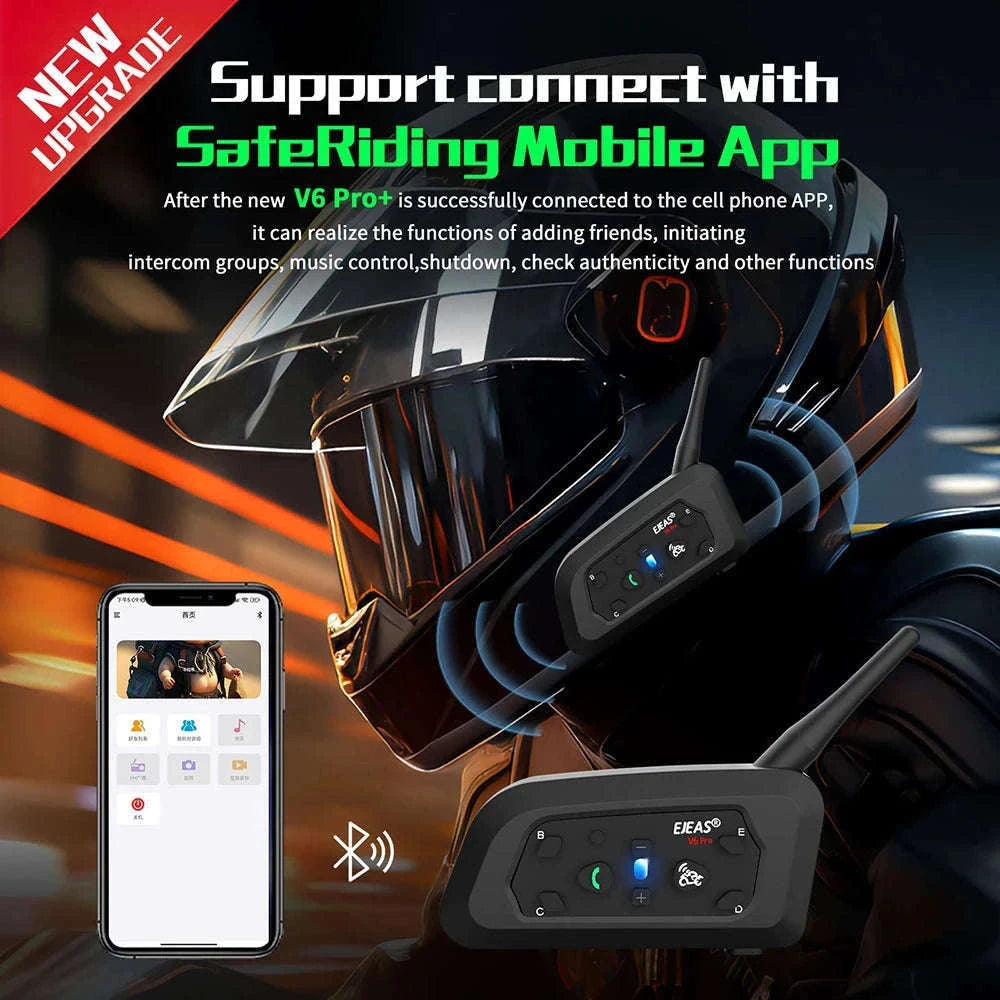 EJEAS V6 Pro+ Motorcycle Helmet Bluetooth Intercom-2PCS with 1 EUC / spain