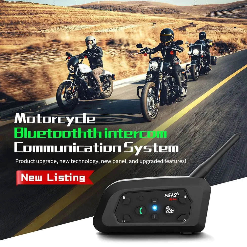 EJEAS V6 Pro+ Motorcycle Helmet Intercom Bluetooth Headset-Single Pack / spain