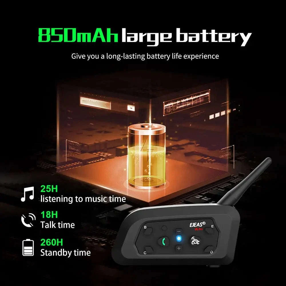 EJEAS V6 Pro+ Motorcycle Helmet Intercom Bluetooth Headset-Single Pack / spain