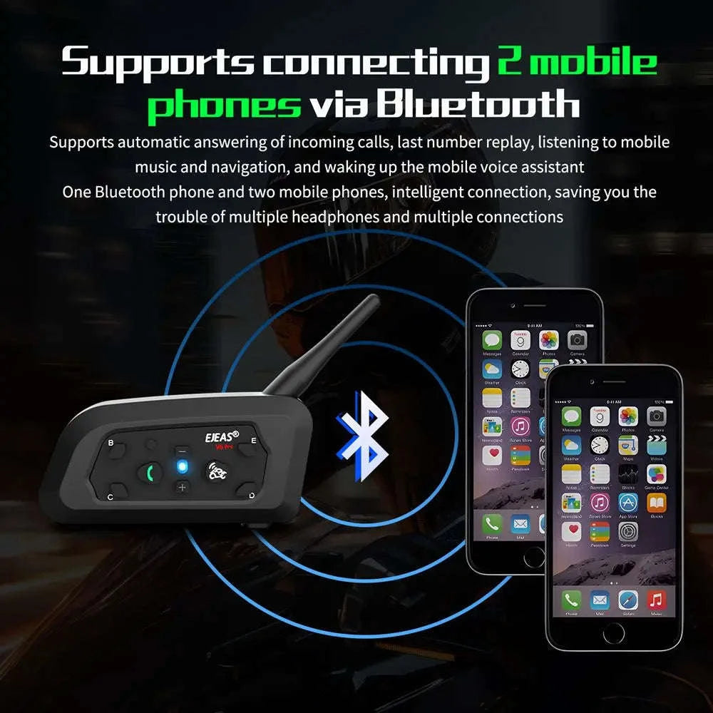 EJEAS V6 Pro+ Motorcycle Helmet Intercom Bluetooth Headset-Single Pack / spain