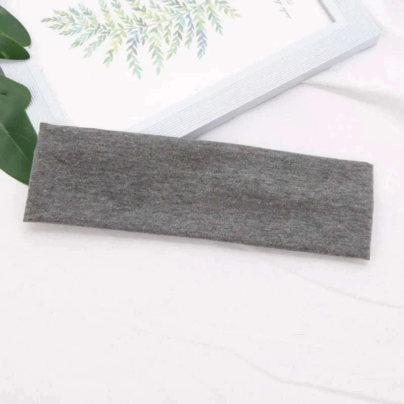 Elastic Cotton HairBand for Secure, Comfortable All-Day Hold-Light Grey