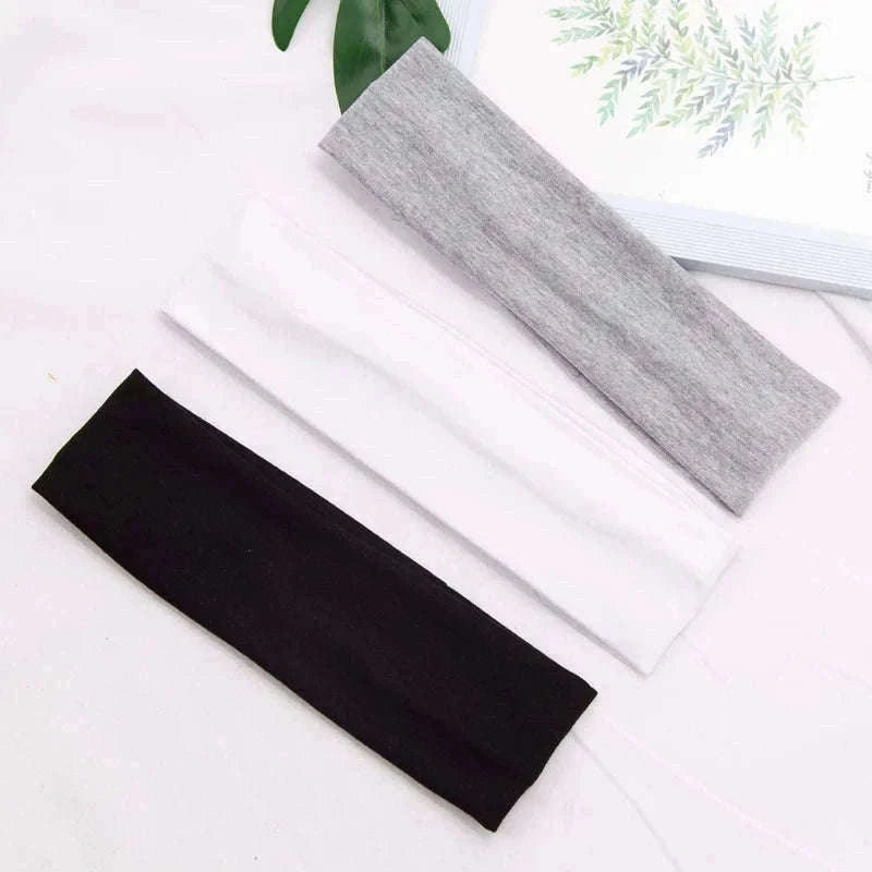Elastic Cotton HairBand for Secure, Comfortable All-Day Hold-Light Grey