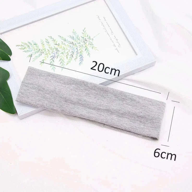 Elastic Cotton HairBand for Secure, Comfortable All-Day Hold-Light Grey