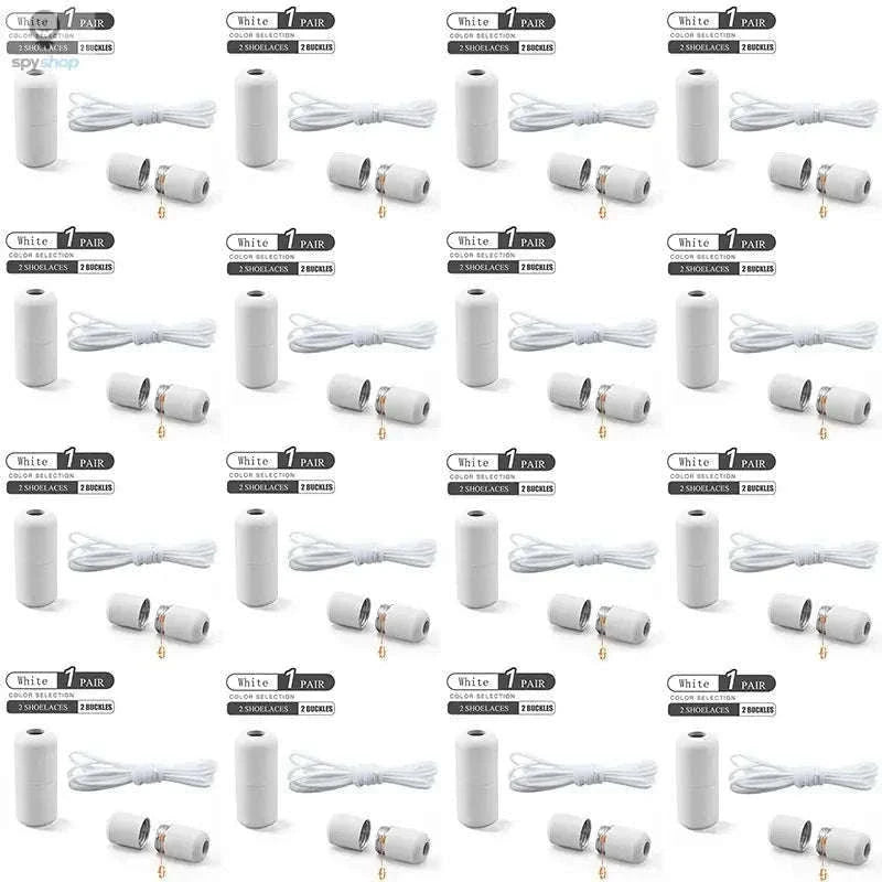 Elastic No Tie Shoelaces for Kids and Adults-16 Pairs White / 100cm