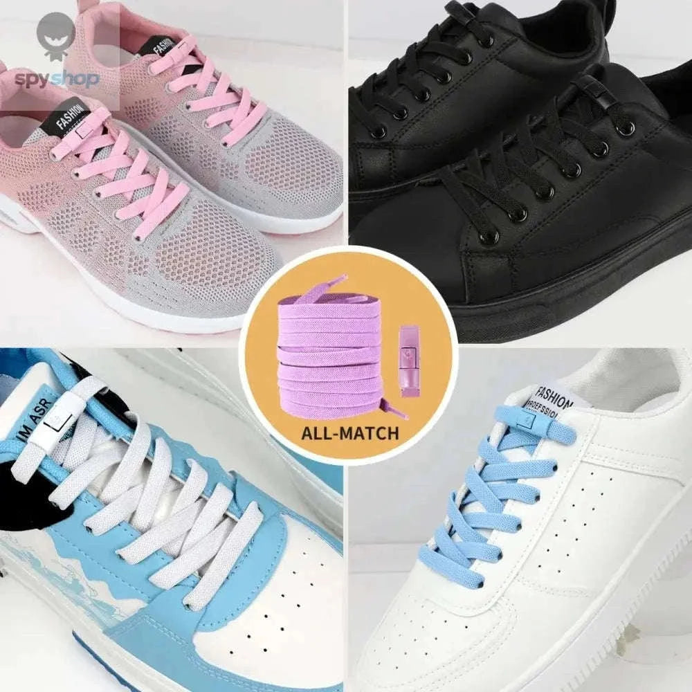 Elastic Shoelaces No-Tie Press Lock Laces for Secure Fit-RRRRR