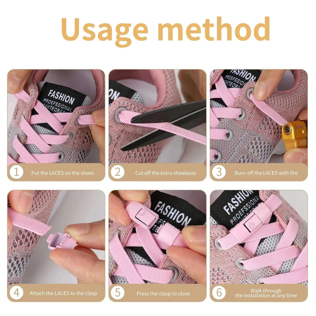 Elastic Shoelaces No-Tie Press Lock Laces for Secure Fit-RRRRR