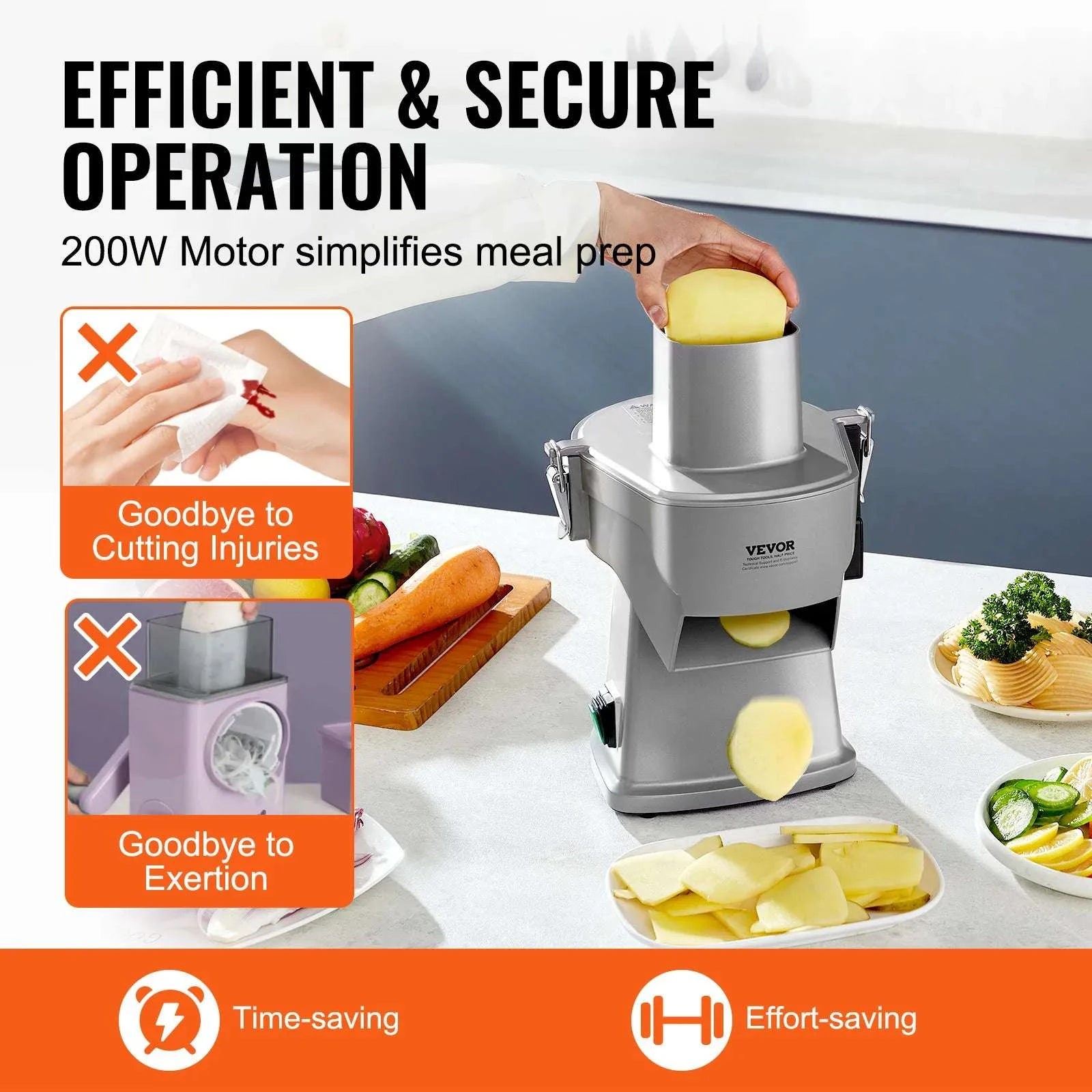 Electric 4-in-1 Vegetable Slicer for Fast Slicing, Dicing & Shredding-Vegetable Slicer / United States