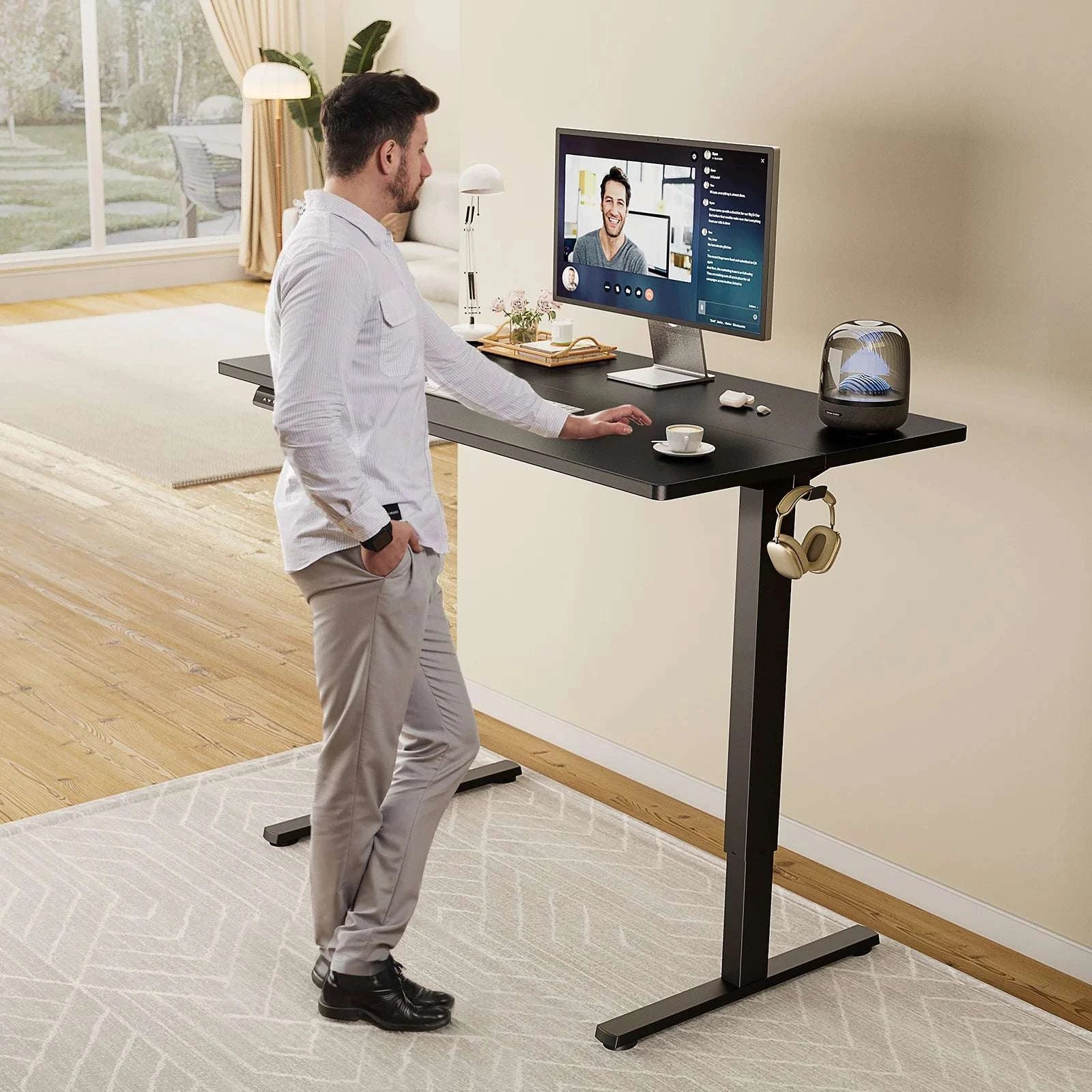 Electric Adjustable Standing Desk with Memory Height Control-48IN Rust / United States