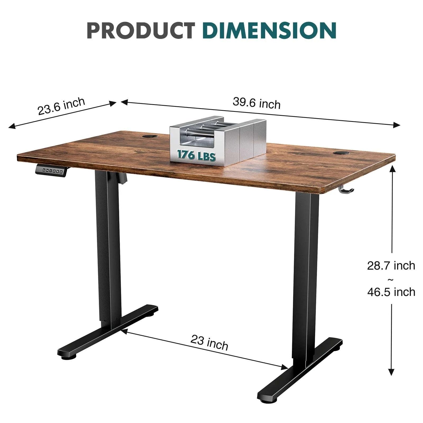 Electric Adjustable Standing Desk with Memory Height Control-48IN Rust / United States