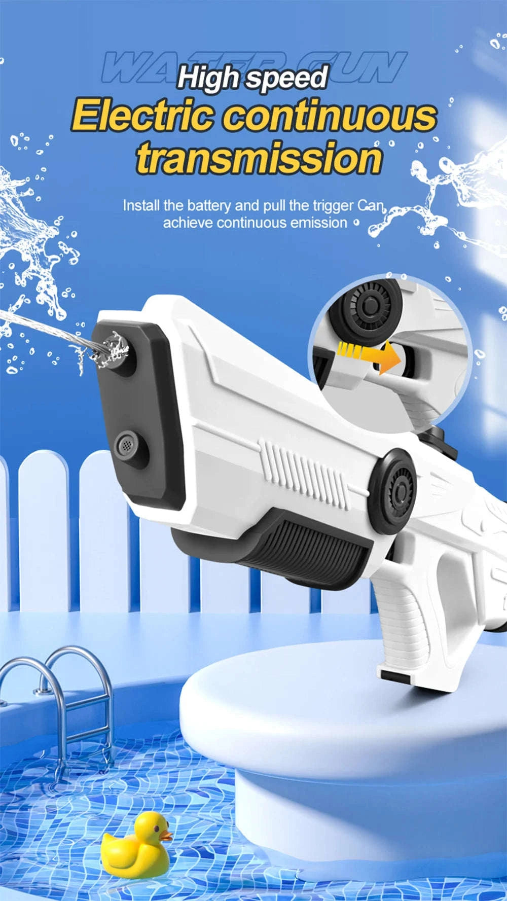 Electric Automatic Water Gun Toy-Blue