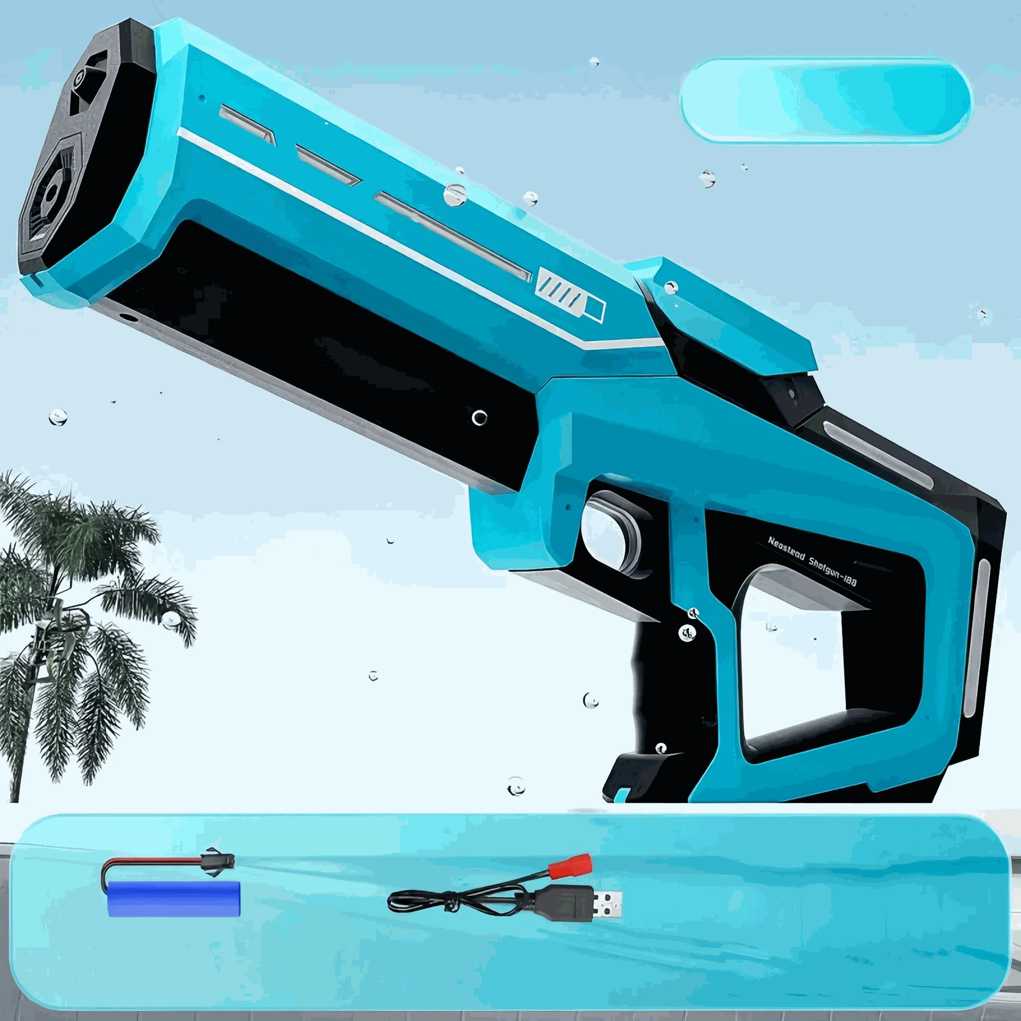 Electric Automatic Water Gun Toy-Blue