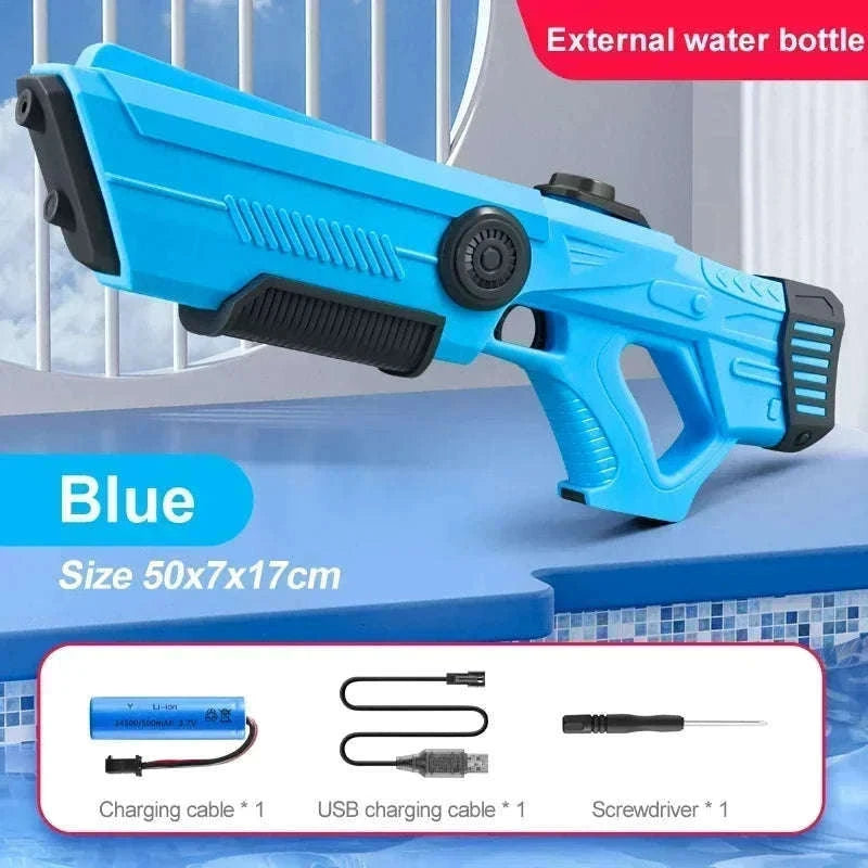 Electric Automatic Water Gun Toy for Fast Outdoor Water Battles-WHITE
