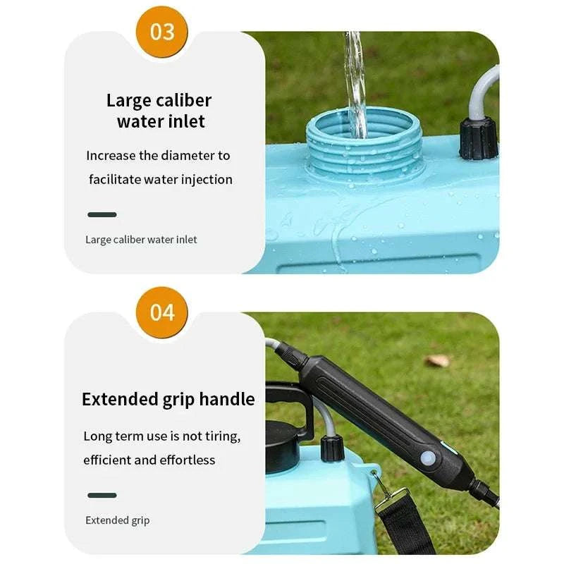 Electric Backpack Garden Sprayer 5L/8L with Adjustable Nozzles-5L-green
