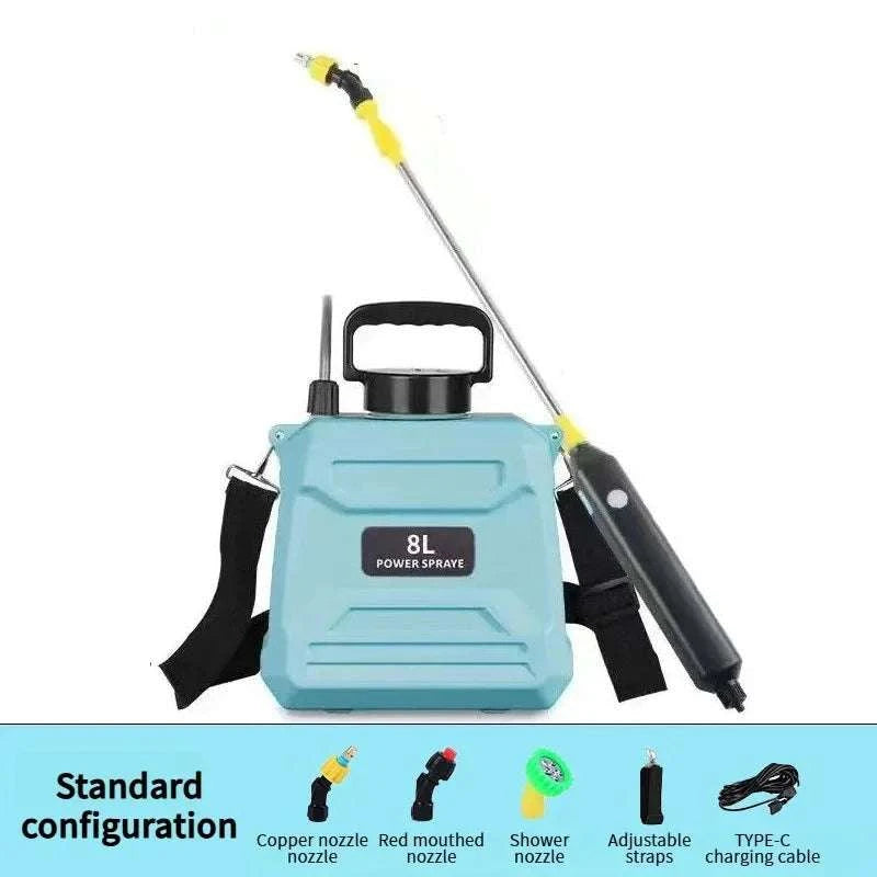 Electric Backpack Garden Sprayer 5L/8L with Adjustable Nozzles-5L-green