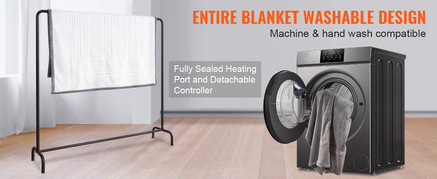 SucceBuy Heated Blanket Electric Throw 4 Sizes Soft Flannel & Sherpa Heating Blanket with 3 Hours Timer Auto-off 5 Heating Level