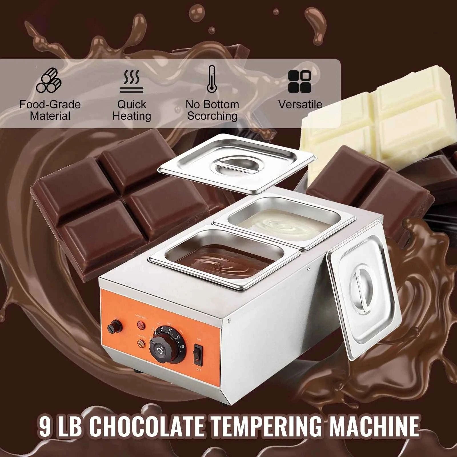 Electric Chocolate Tempering Machine with 2 or 3 Tanks-26.5 Lbs 3 Tanks / france