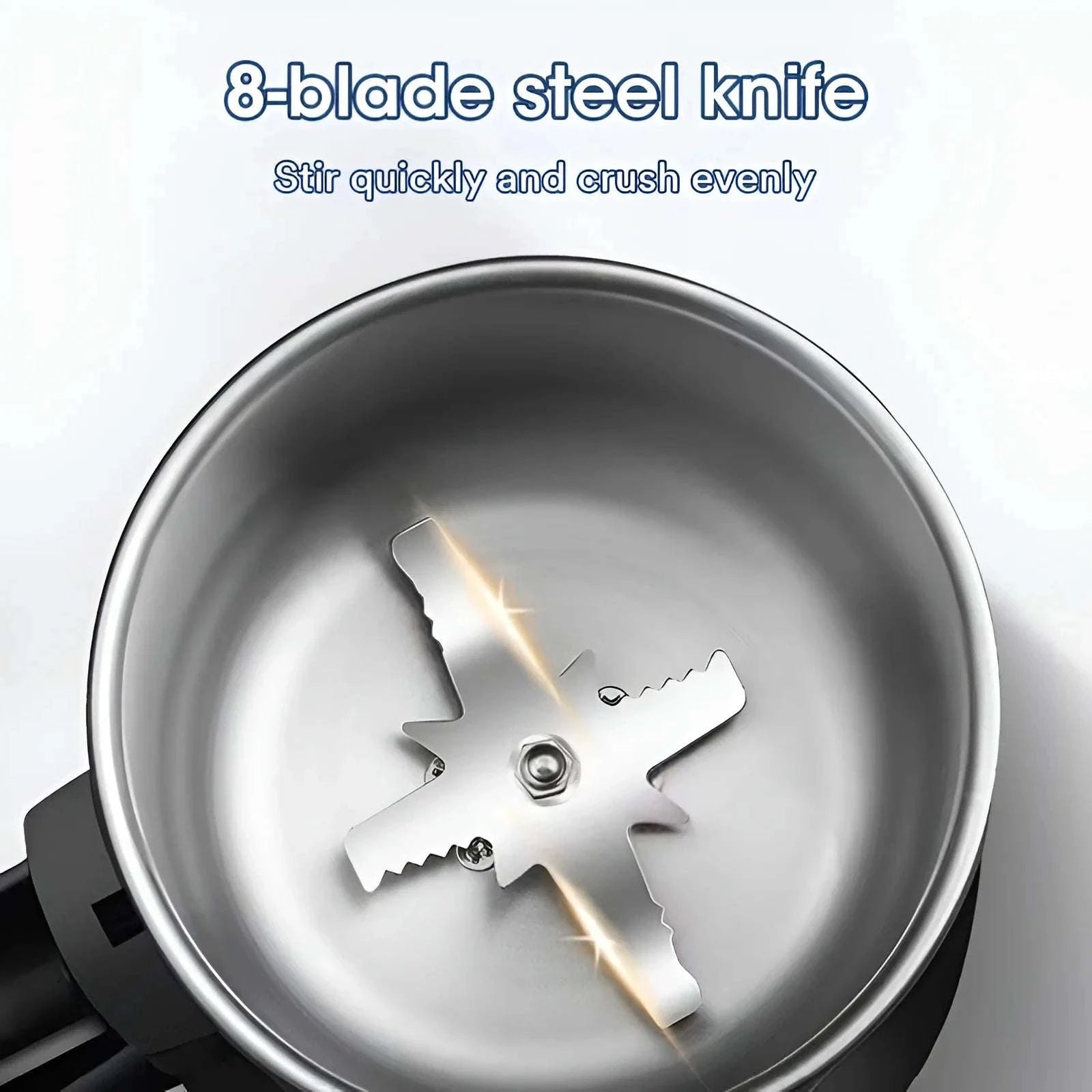 Electric Coffee & Spice Grinder with Stainless Steel Chamber 200g-Silver / United States