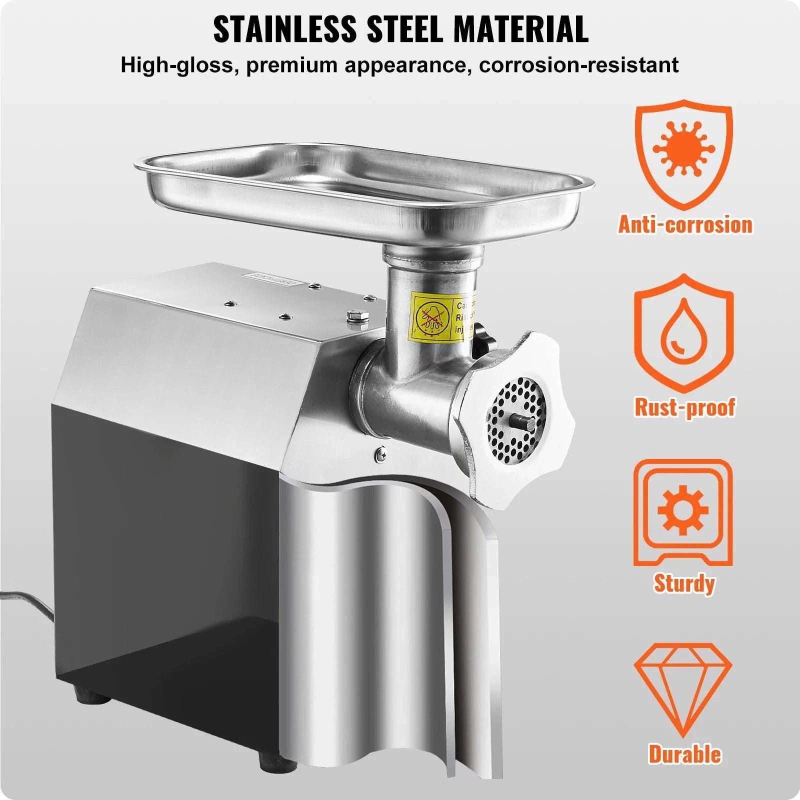 Electric Commercial Meat Grinder 550W Stainless Steel Sausage Maker-9pound 12size / United States
