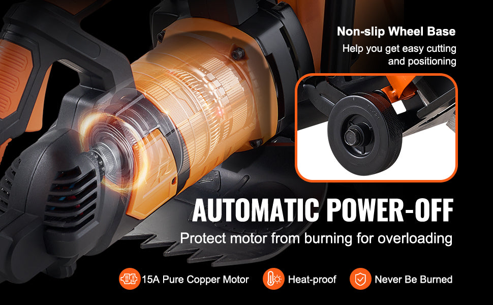 SucceBuy Serra Circular Elétrica para Concreto de 16 pol. com motor de 3200 W e corte giratório com profundidade de corte ajustável até 6 pol.; bomba de lâmina para tijolo