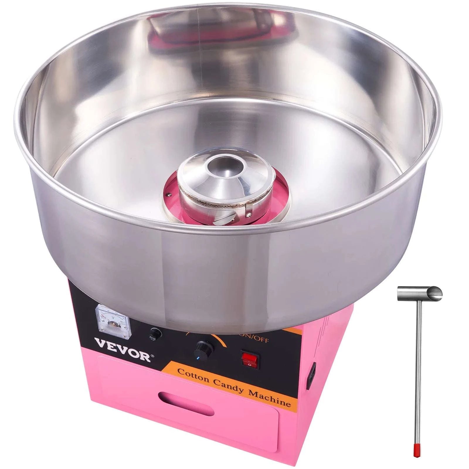 Electric Cotton Candy Machine 1000W Commercial Floss Maker-pink with cart / United States