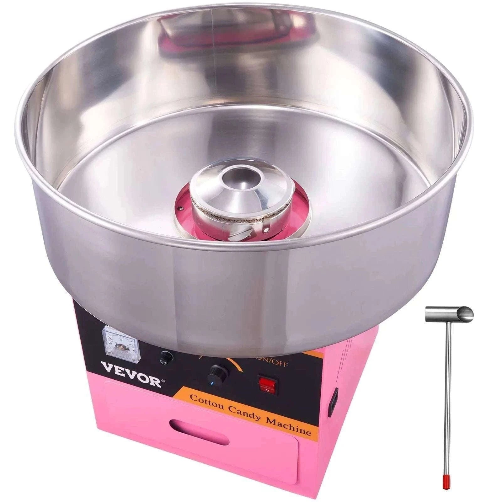 Electric Cotton Candy Machine 1000W Commercial Floss Maker-pink with cart / United States