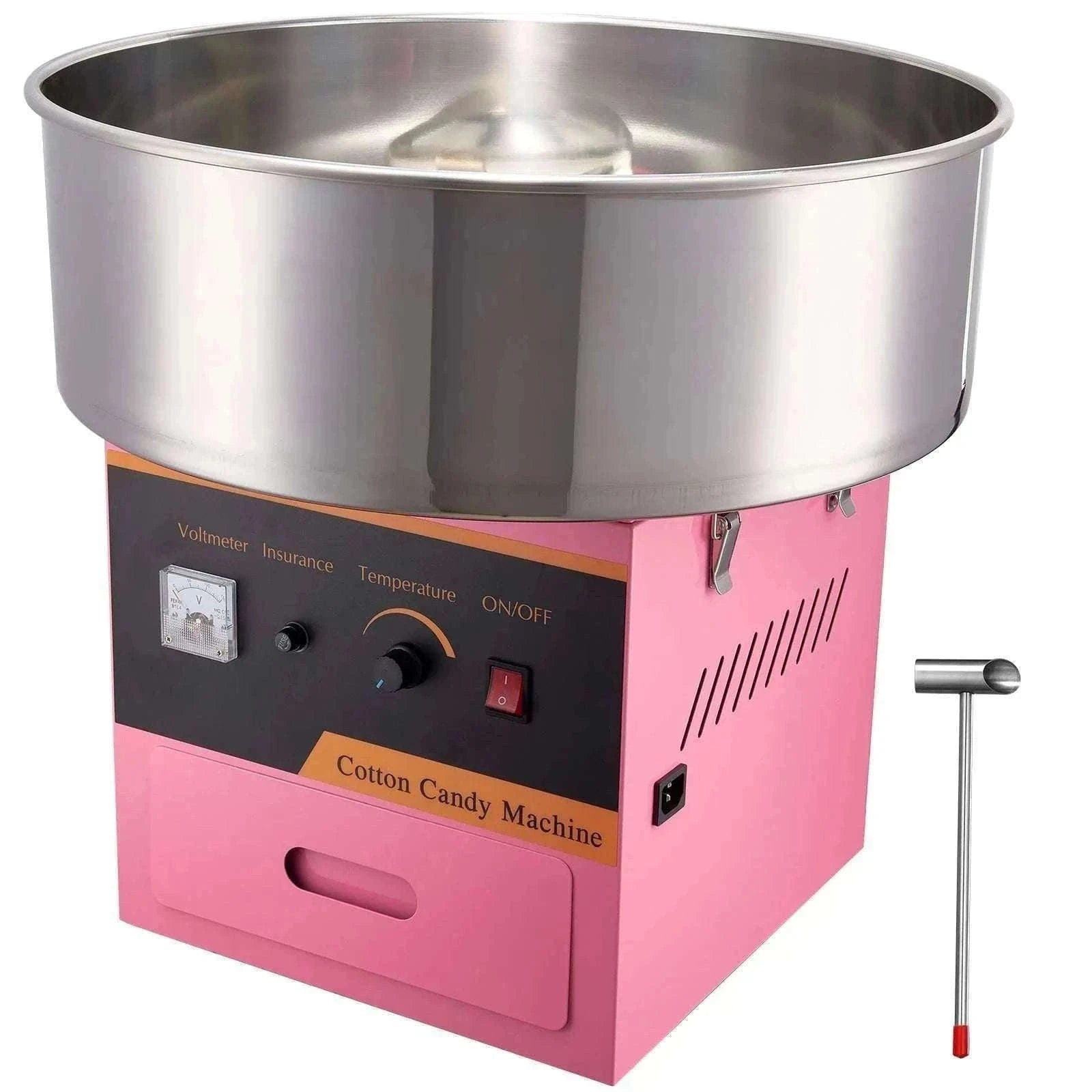 Electric Cotton Candy Machine 1000W Commercial Floss Maker-pink with cart / United States