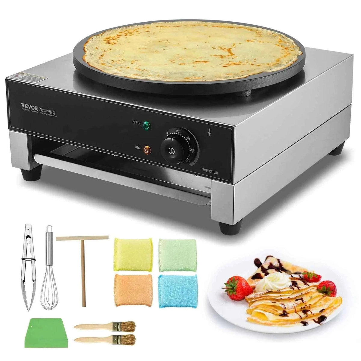 Electric Crepe Maker 16 Inch Commercial Flat Plate Griddle-17 x 18inch / Canada