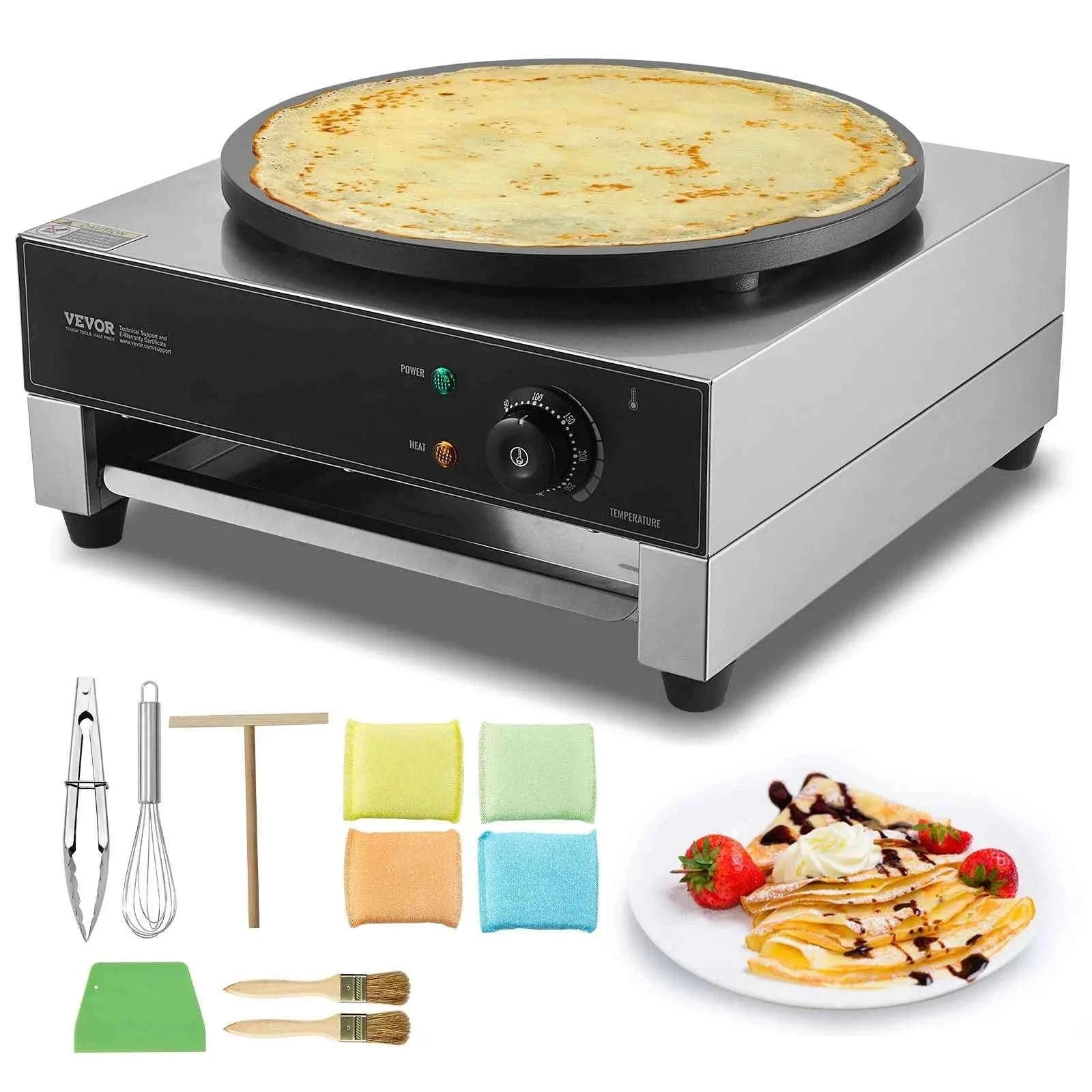 Electric Crepe Maker 16 Inch Commercial Flat Plate Griddle-17 x 18inch / Canada